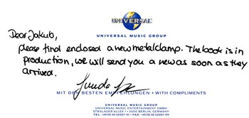 Universal Music dopis